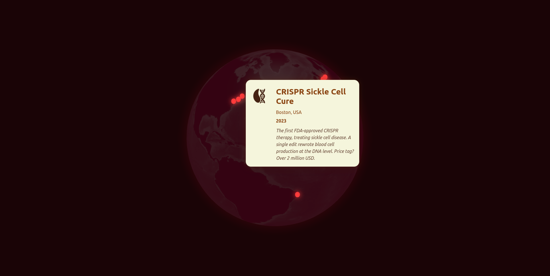 Global Biotech Globe visualization 2