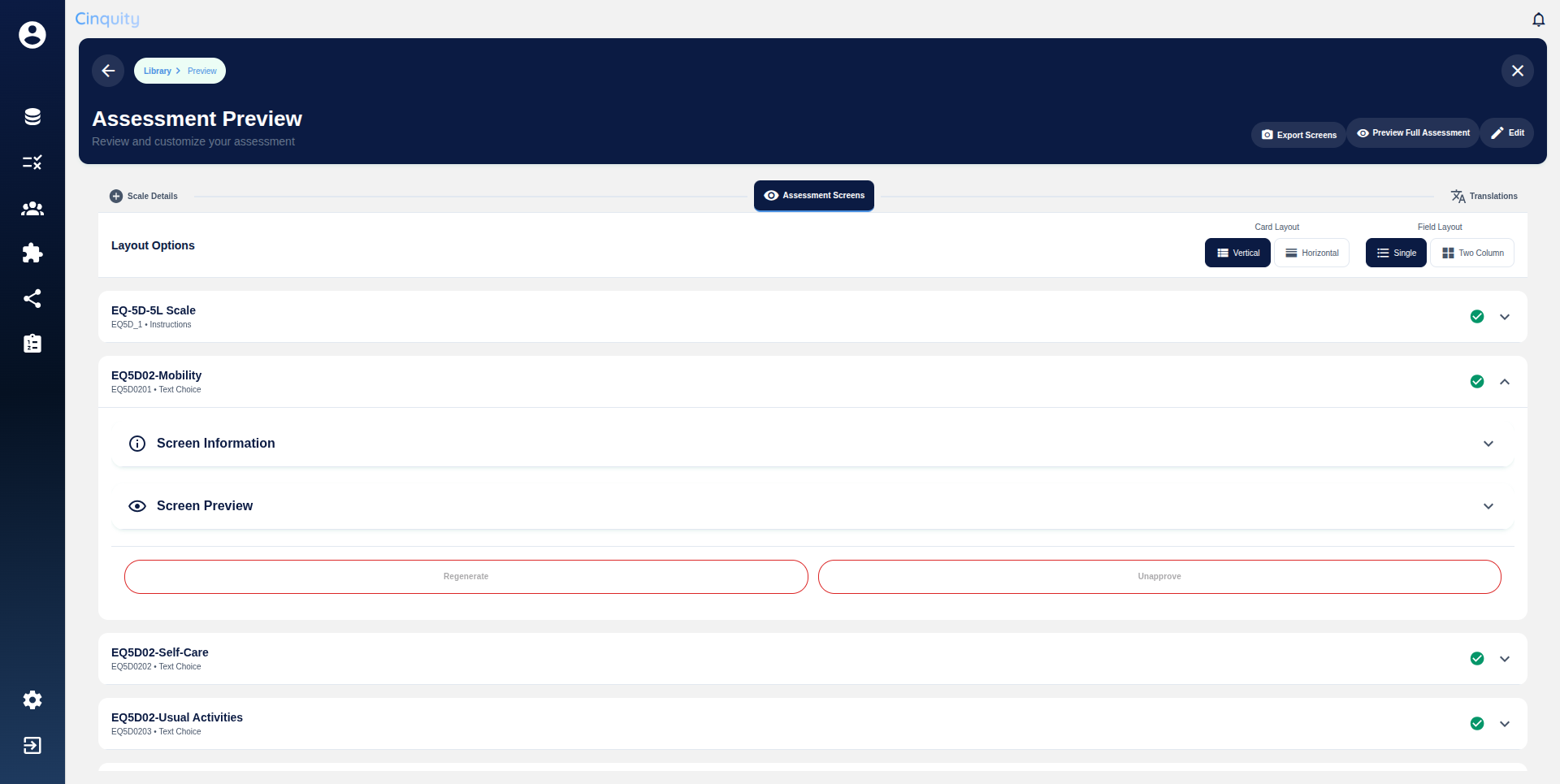 Cinquity interface 11