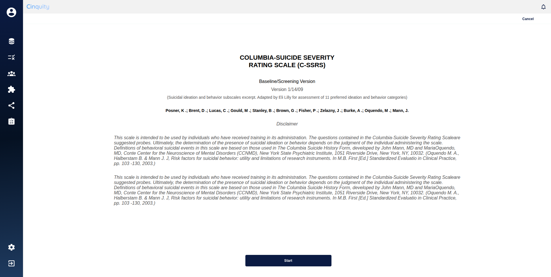 Cinquity interface 13