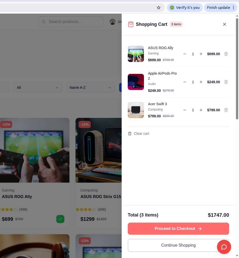 Mivon eCommerce interface 12