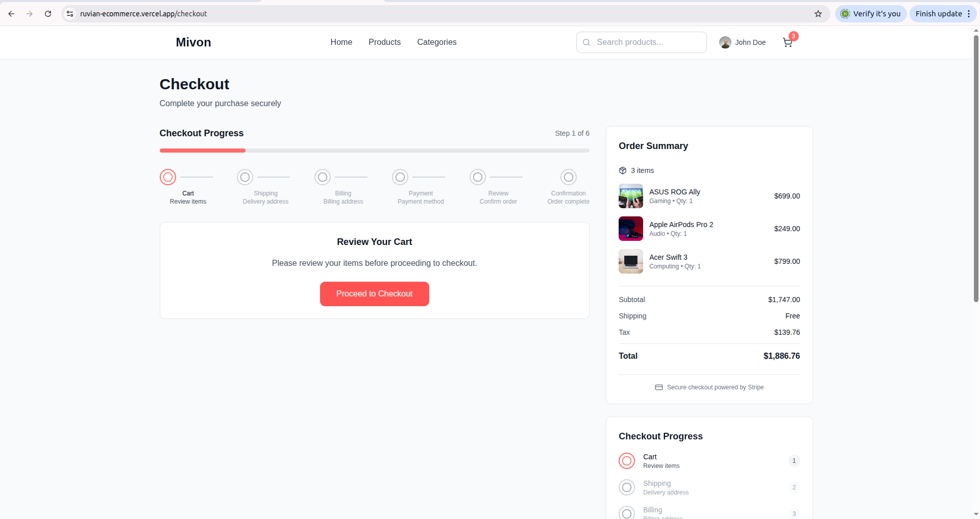 Mivon eCommerce interface 13