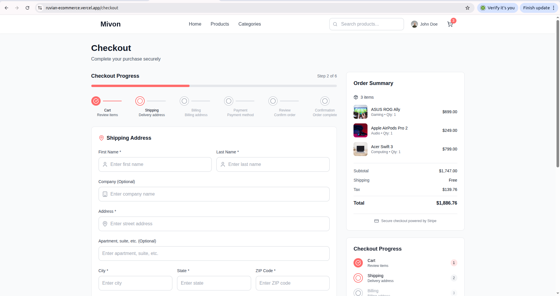 Mivon eCommerce interface 14