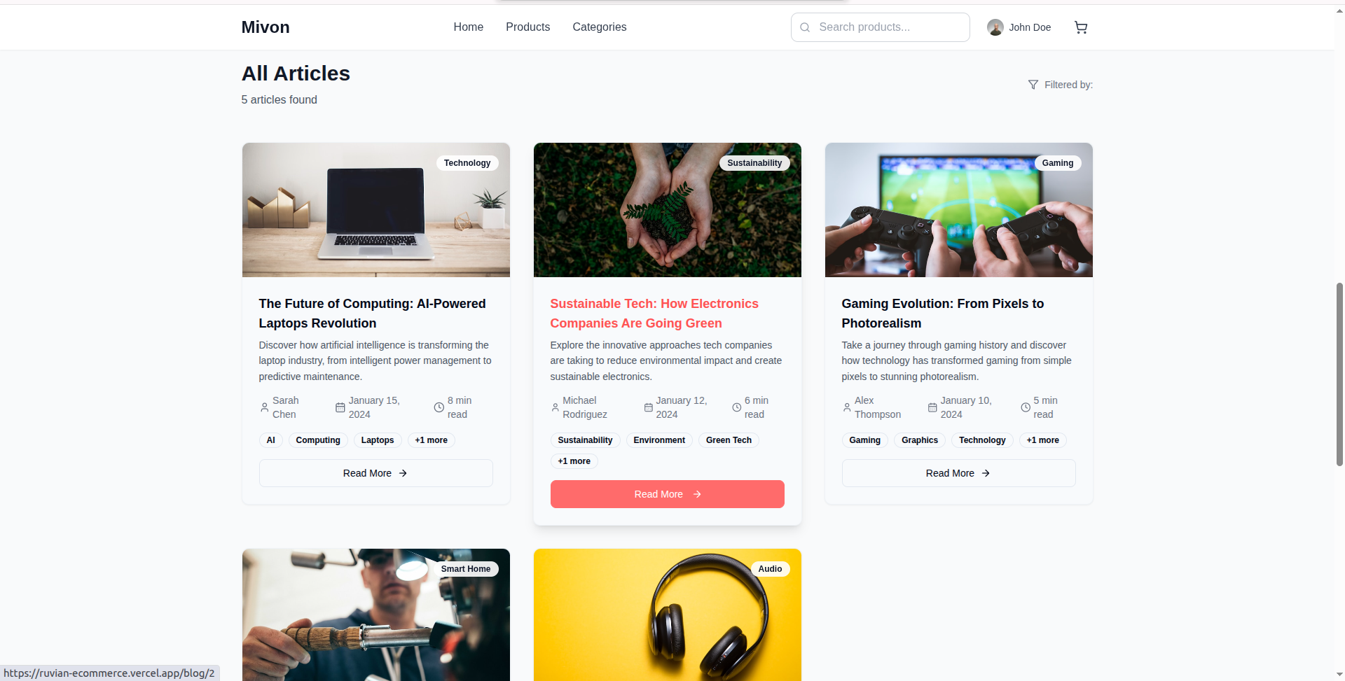 Mivon eCommerce interface 17