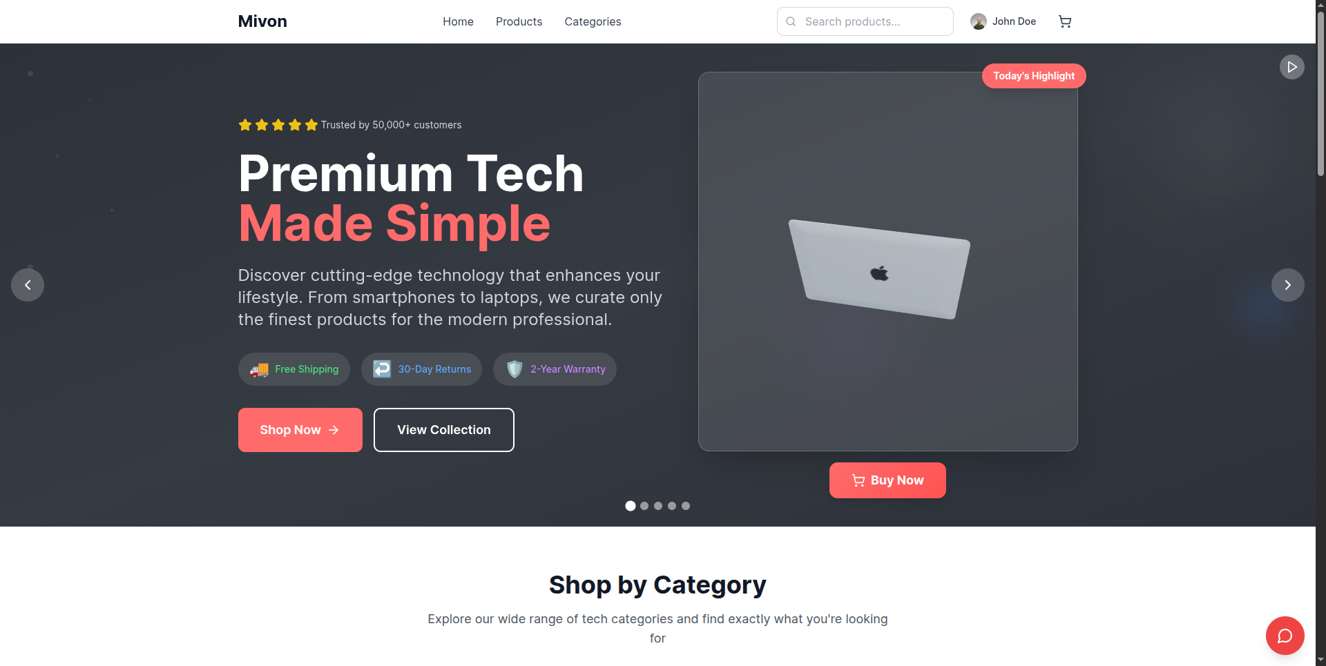 Mivon eCommerce interface 21