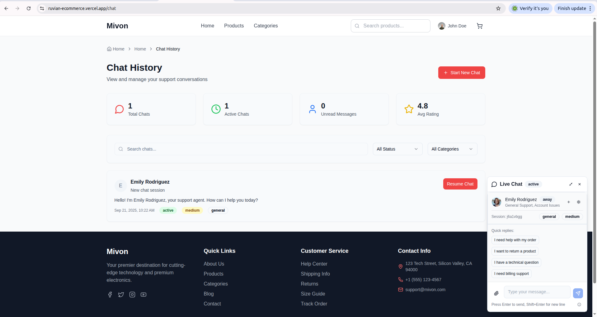 Mivon eCommerce interface 7