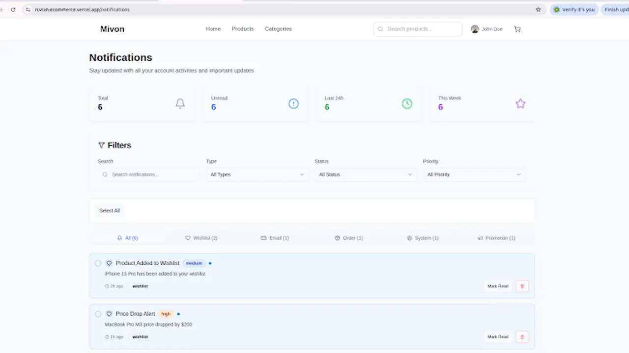 Mivon — Interactive Tech eCommerce Platform