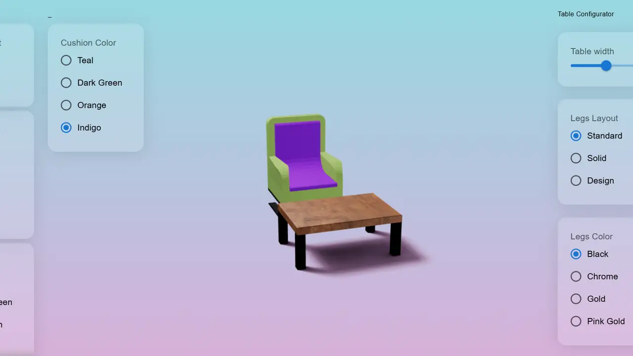 Interactive Furniture Configurator Demo
